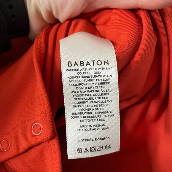 Aritzia Babaton Contour Mockneck Longsleeve Bodysuit Snap Closure Orange Small - Picture 7 of 8